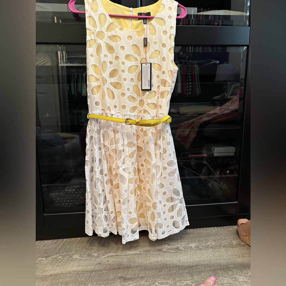 Yellow Floral Lace Dress